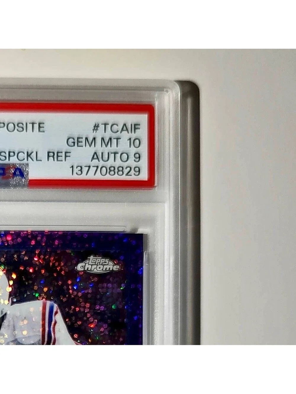 Irving Fryar 2023 Topps Chrome Purple Speckle Refractor 18/199 PSA 10 Auto 9
